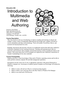 Introduction to Multimedia and Web Authoring