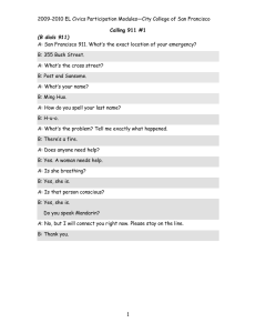911 Emergency Call Practice: EL Civics Worksheet