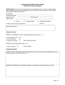 Continuing Review Cover Sheet