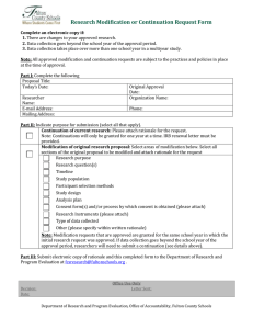 Research Modification or Continuation Request Form