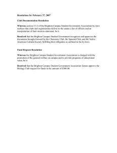 Resolutions for February 27, 2007  Club Documentation Resolution Whereas
