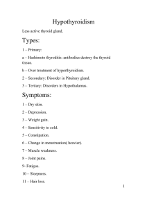 Hypothyrodism