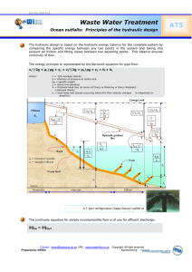 AT5  Waste Water Treatment Ocean outfalls:  Principles of the hydraulic design