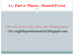 L1- Part 2- Places –Desert(P:112) Do: 