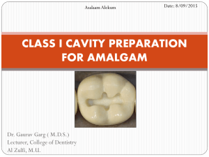 class 1 amalgam tooth preparation- 2nd yrs-8/9/2015