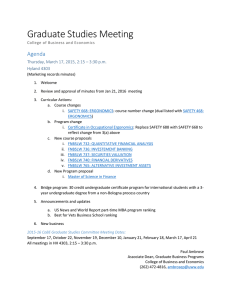 Graduate Studies Meeting Agenda Thursday, March 17, 2015, 2:15 – 3:30 p.m.