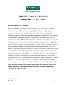 Implementing our Strategies: A Roadmap to the Future (Roadmap Document to 2005 Strategic Plan)