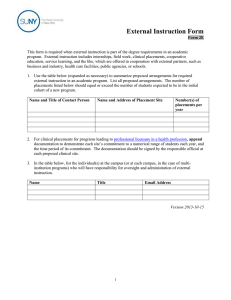 External Instruction Form