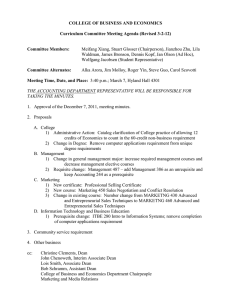 COLLEGE OF BUSINESS AND ECONOMICS  Curriculum Committee Meeting Agenda (Revised 3-2-12)