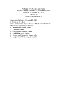 College of Letters &amp; Sciences CONSTITUENCY STANDARDS COMMITTEE AGENDA –October 16, 2014 3:45-5:30
