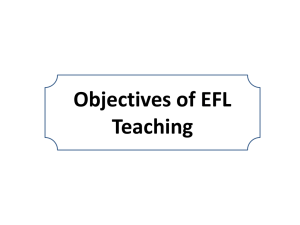 Objectives of EFL Teaching