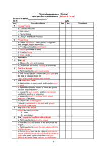 Head and Neck Assessment Checklist: Mouth & Throat Exam