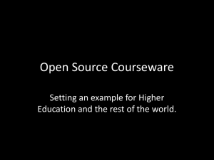 Open Source Courseware Setting an example for Higher