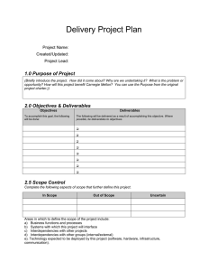 Delivery Project Plan Template
