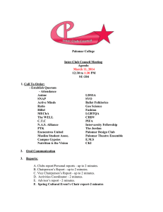Palomar College Inter-Club Council Meeting Agenda
