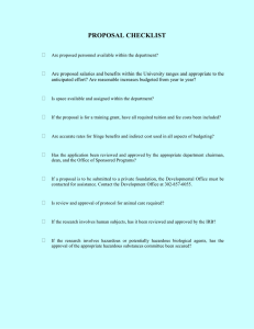 Proposal Checklist: University Research Grant Application