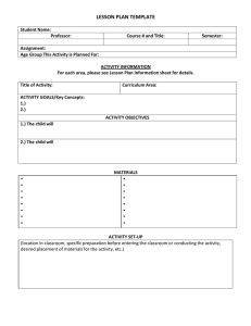 Lesson Plan Template for Early Childhood Education