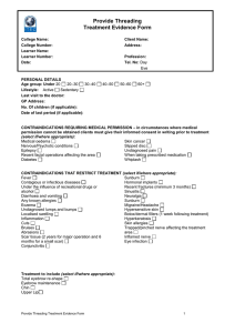 Provide Threading Treatment Evidence Form