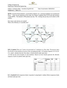 CAM Assignment: Assembly Line Balancing & Scheduling