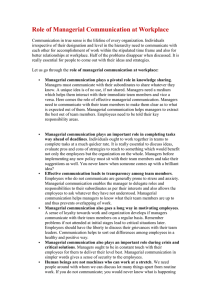 Managerial Communication: Role at Workplace