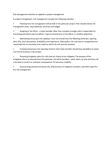 Risk management activities as applied to project management