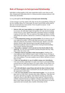 Role of Managers in Interpersonal Relationship