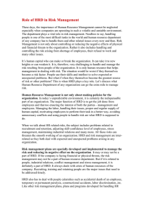 Role of HRD in Risk Management