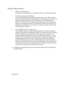Options for Student Evaluations Components