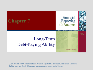 Chapter 7 Long-Term Debt-Paying Ability