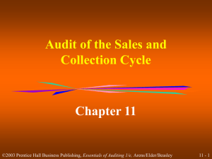 Audit of the Sales and Collection Cycle Chapter 11 11 - 1