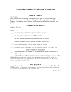 Portfolio Checklist for the BA in English/Writing Option