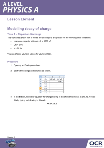Modelling decay of charge - Activity - Lesson element (DOCX, 655KB)