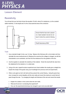 Resistivity - Activity - Lesson element (DOCX, 169KB)