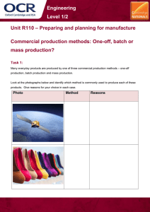 Engineering Level 1/2  – Preparing and planning for manufacture