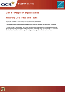 Unit 04 - Matching job titles and tasks - Lesson element - Teacher instructions (DOC, 227KB) New