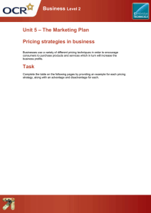 Unit 05 - Pricing strategies in business - Lesson element - Learner task (DOC, 451KB) New