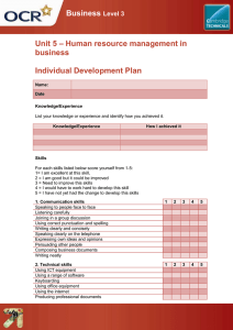 Unit 05 - Individual development plan - Lesson element - Learner task (DOC, 298KB) New