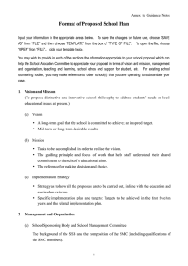 School Plan Format: Guidance Notes Annex