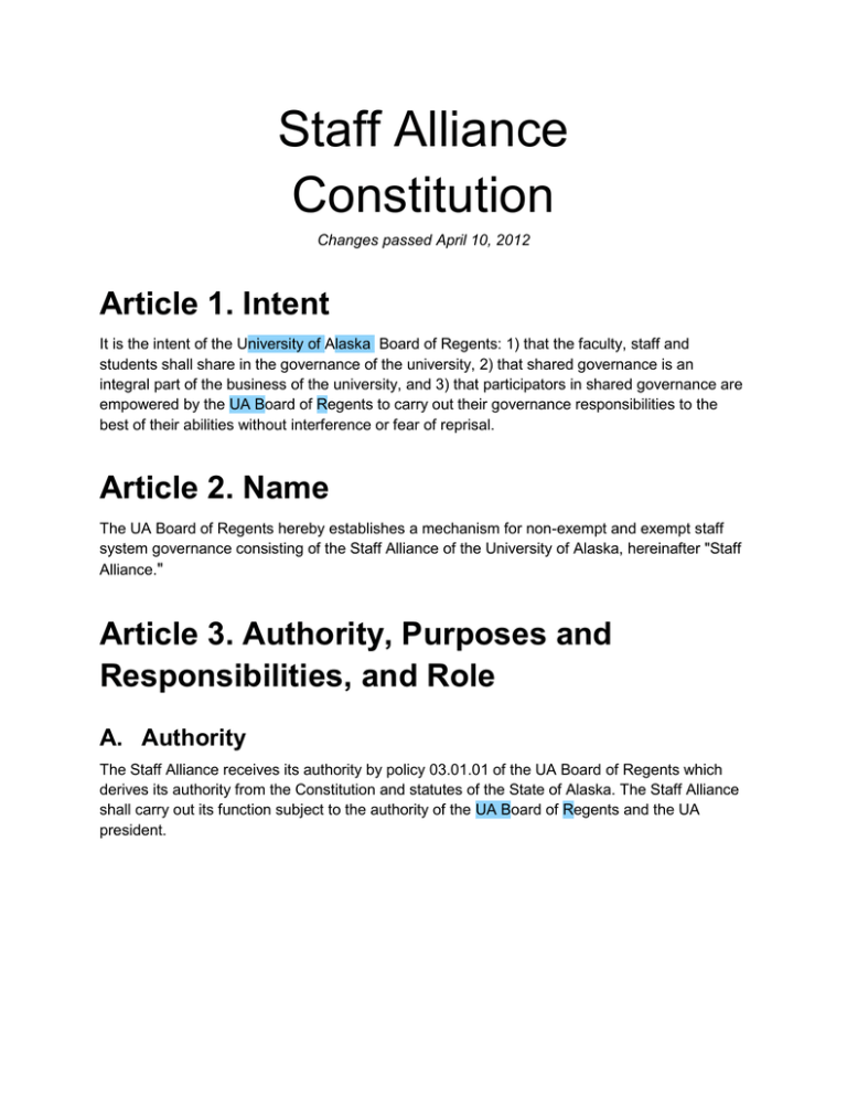 Constitution And Bylaws Proposed Revision