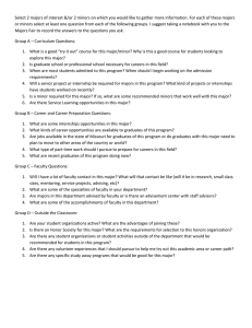 Multiple Questions Majors Fair Assignment