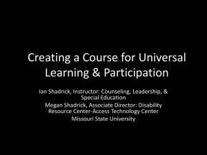 Creating a Course for Universal Learning Participation