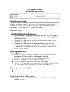 Willamette University Service-Learning Contract