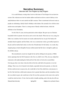 Narrative Summary Interview with Terri Rogers by Katy Rogers