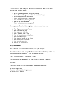 Myth & Legend Project: PowerPoint & Presentation