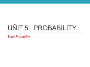 Notes on Sample Space Basic Probability