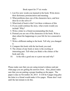 Book report for 3rd six weeks