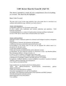 Review Sheet for Exam Three