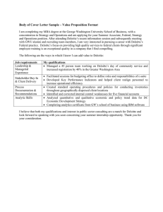 Cover Letter Sample: Value Proposition for Deloitte Internship