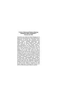 Applications are invited for one post of JRF/SRF in a DST sponsored research project (Dept.of Geology)