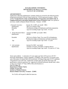 Applications are invited for the post of RA,SRF,Lab Assistant